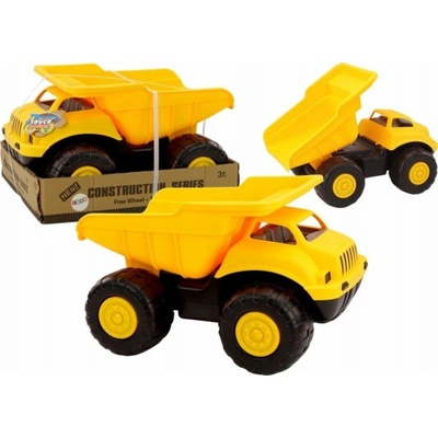 Lean Toys Sklápěč žlutý Stavební vozidlo Nákladní automobil Přívěs Velký automobil