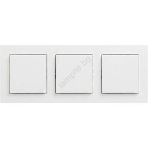 Legrand - Троен еднополюсен ключ № 1 с рамка NILOE STEP бял (LR0054C)