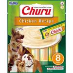 Inaba Foods Dog Churu - Chicken - Лакомство за кучета, джобчета с мек пълнеж с пиле, 8 пакета х 20 грама, Япония EUD601