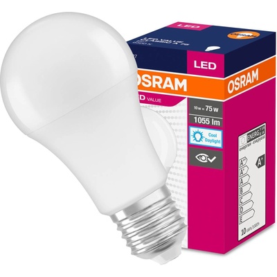 Osram LED VALUE CL A FR 75 10,5W/865 E27 6500K studená biela