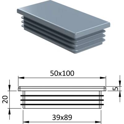 Krytka plastová 50 x 100 mm