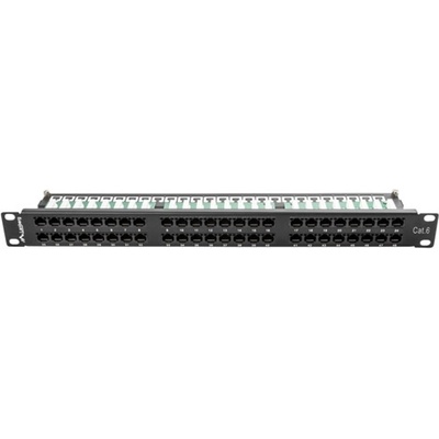Пач панел Lanberg PPU6-1048-B, 48x порта, 19", 1U, Cat. 6, IDC T568A/T568B, черен (PPU6-1048-B)