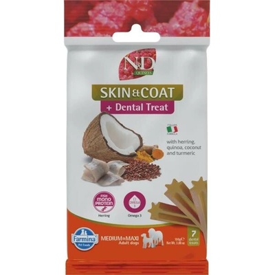 N&D Quinoa Dog Dental Snack Skin & Coat M/L Herring 100 g
