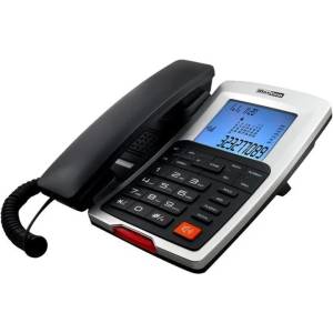 Maxcom KXT709 стационарен телефон, графит, сребрист Телефонни апарати
