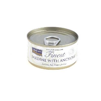 FISH4CATS Konzerva pre mačky Finest sardinka s ančovičkami 70 g