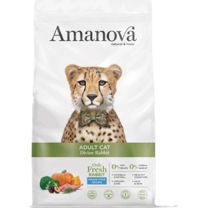 Amanova adult cat divine rabbit - пълноценна храна за пораснали котки от всички породи, със Заек и тиква - 4 кг, Испания - 33550