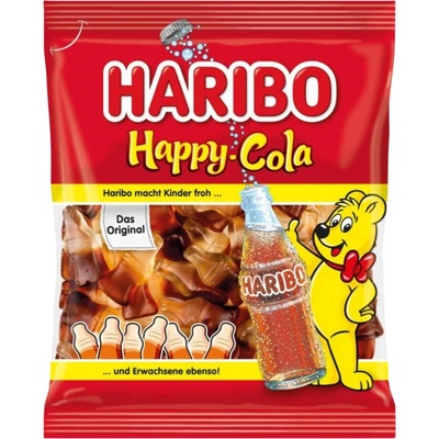 Haribo Happy Cola želé s příchutí ovoce a coly tvar lahviček 175 g