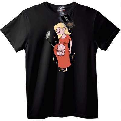 NOONEBRAND Тениска Бременно Селфи - 7XL, Black