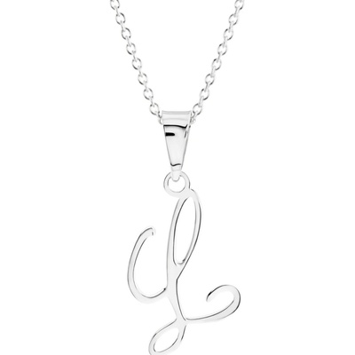 Gemmax Řetízek s písmenem „L“ bílé zlato GUSWN-42391-25841