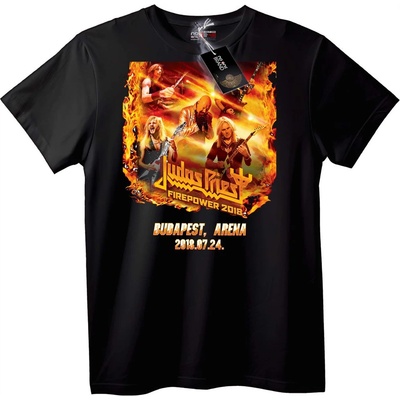 NOONEBRAND Тениска Judas Priest Огнева мощ 2018 Будапеща - S, White
