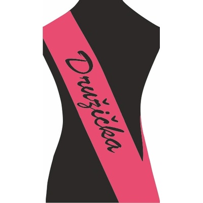ON-DESIGN Šerpa DRUŽIČKA Barva: malinová, Barva potisku: černá, Fonty písma: Brush Script MT