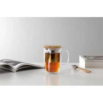 Viva Scandinavia Hrnček s infuzérom na čaj BALANCE dvojstenné sklo 500 ml