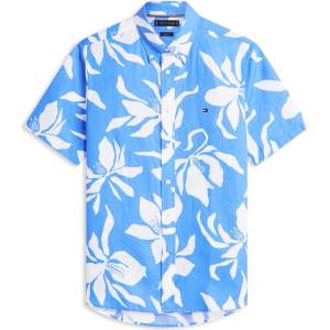 Tommy Hilfiger Риза с къс ръкав Tommy Hilfiger Men's Patterned Short Sleeve Shirt - Blue Spell/AOP