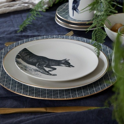 Costa Nova Béžovo čierne dezertné taniere v súprave z kameniny 22 cm Elements 4 ks