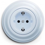 Reblig - Ретро стенна розетка с рамка SCHUKO 230V/16A синя (RG0025G)