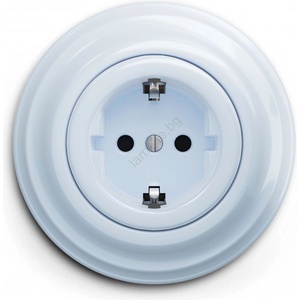 Reblig - Ретро стенна розетка с рамка SCHUKO 230V/16A синя (RG0025G)