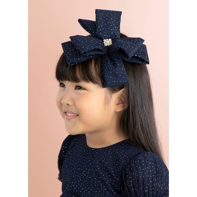 Abel & Lula Čelenka s mašlí tylová tmavě modrá