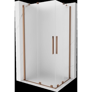 Mexen Velar Duo плъзгаща се душ кабина 90 x 80 см, матирано стъкло, розово злато - 871-090-080-32-60 (871-090-080-32-60)