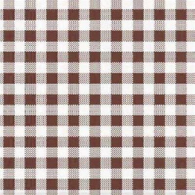 Impol Trade Ubrus PVC 152D káro hnědo-bílé návin 20 mx140 cm