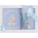 INTERBABY Osuška froté KRÁLICI + kefa MODRÁ