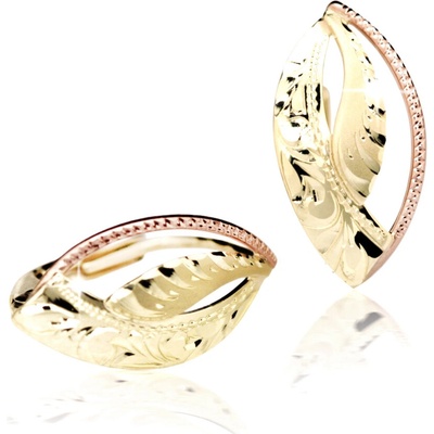 Cutie Jewellery - gold Zlaté ručně porývané náušnice M413