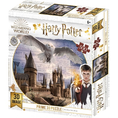 PRIME 3D Harry Potter: Bradavice a Hedvika 3D 500 dílků