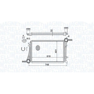 CHLADIČ TURBA, INTERCOOLER MAGNETI MARELLI 351319204240