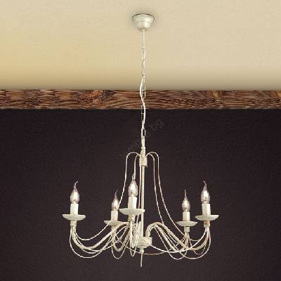 Orion LU 1531/5 - Пендел VELA 5xE14/40W/230V Ø 60 см бял/златист/патина (OR0148)