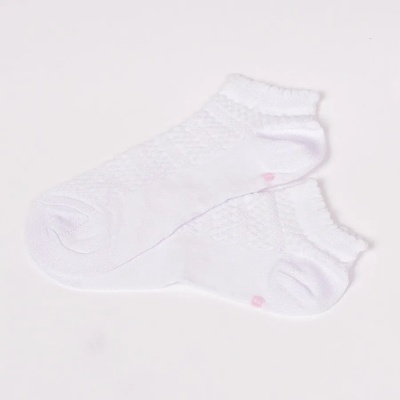 Снежно-бели детски къси чорапки