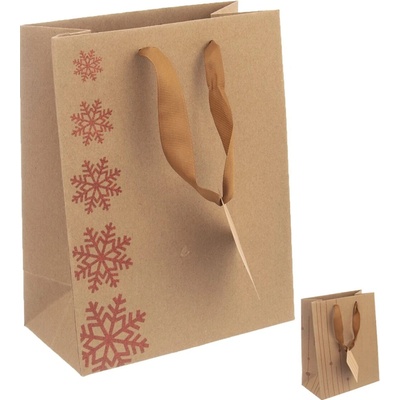 Darčeková papierová taška – vločky, mix, 26 × 12,5 × 32 cm