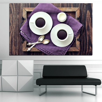 Vivid Home Декоративни панели Vivid Home от 1 част, Кафе, PVC, 100x65 см, №0783