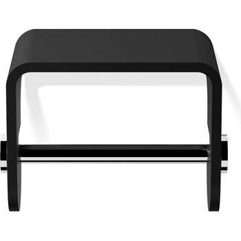 DECOR WALTHER Закачалка за тоалетна хартия Stone с рафт черен хром (0974564)