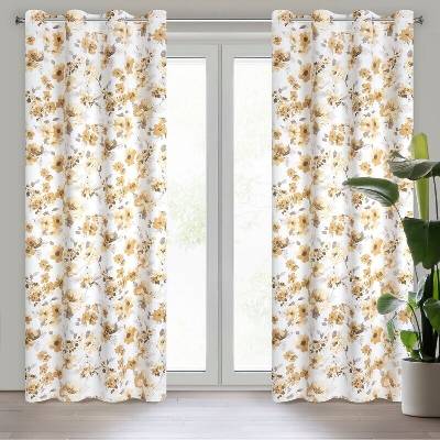 Takoy Zatemňovací závěs typu blackout s květinovým potiskem-HF-386167 | 140 x 250 cm