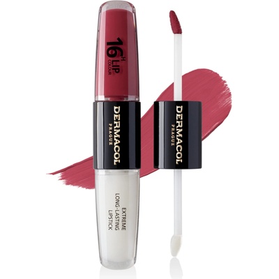 Dermacol 16H Lip Colour Extreme Long-Lasting Lipstick dlhotrvajúca dvojfázová farba a lesk na pery No. 06 8 ml