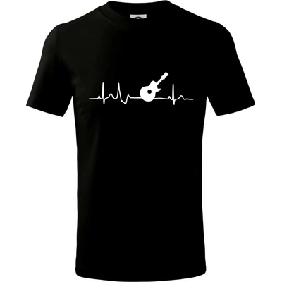 EKG akustická gitara tričko detské čierna