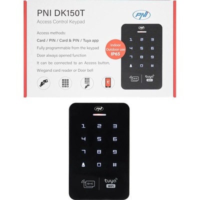 PNI DK150T - WiFi самостоятелен четец-контролер, работа с PIN и безконтактни карти 125KHz, Tuya App, IP65 (DK150T)