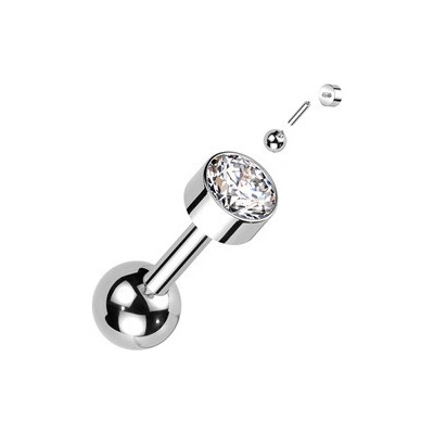 Šperky4U Cartilage piercing titan čirá TIT1306-C