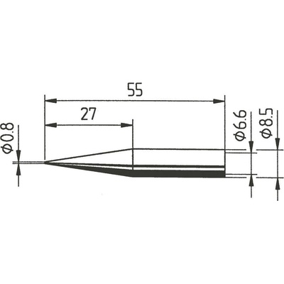 Ersa 842 SD pájecí hrot tužkový, prodloužený Velikost hrotů 0.8 mm Obsah 1 ks