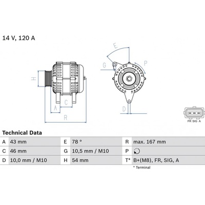Alternátor BOSCH 0 986 049 171
