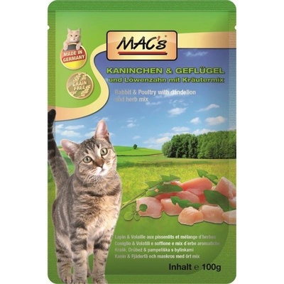 Mac's Cat králík drůbež a pampeliška 6 x 100 g