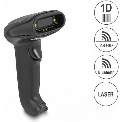 Delock Barcode Scanner 1D Laser fuer 2.4 GHz Bluetooth oder USB (90564)