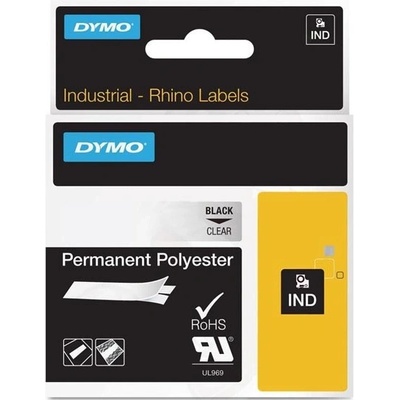 Dymo Rhino 622290, 19mm x 5,5m, čierna tlač / priehľadný podklad, originálna páska