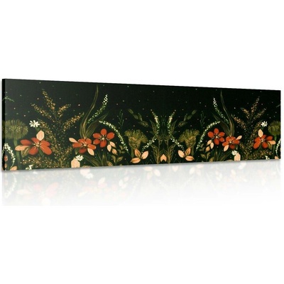 Obraz s květinovým ornamentem - 120x40