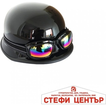 Image 1 of Paolo Ретро каска с очила тип немска - черен гланц (72055)