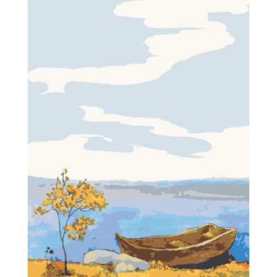 ZUTY Maľovanie podľa čísel LOĎKA PRI BREHU 80 x 100 cm