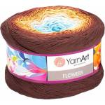 YARNART Flowers 296 Brown Blue Плетива прежда (Flowers 296)