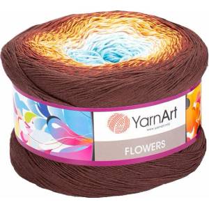 YARNART Flowers 296 Brown Blue Плетива прежда (Flowers 296)