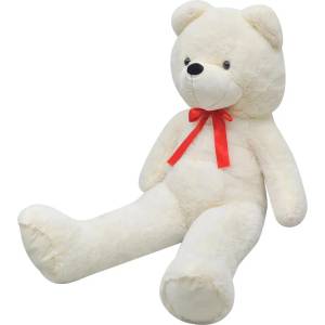 vidaXL Мека плюшена играчка мече XXL бяло 160 см (80101)