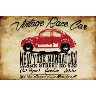 DIMEX ART Флизелинов фототапет ретро червена кола 375 x 250 см