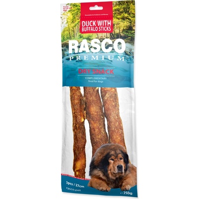 Rasco Premium 3 tyčinky bůvolí 27 cm obalené kachním masem 250 g